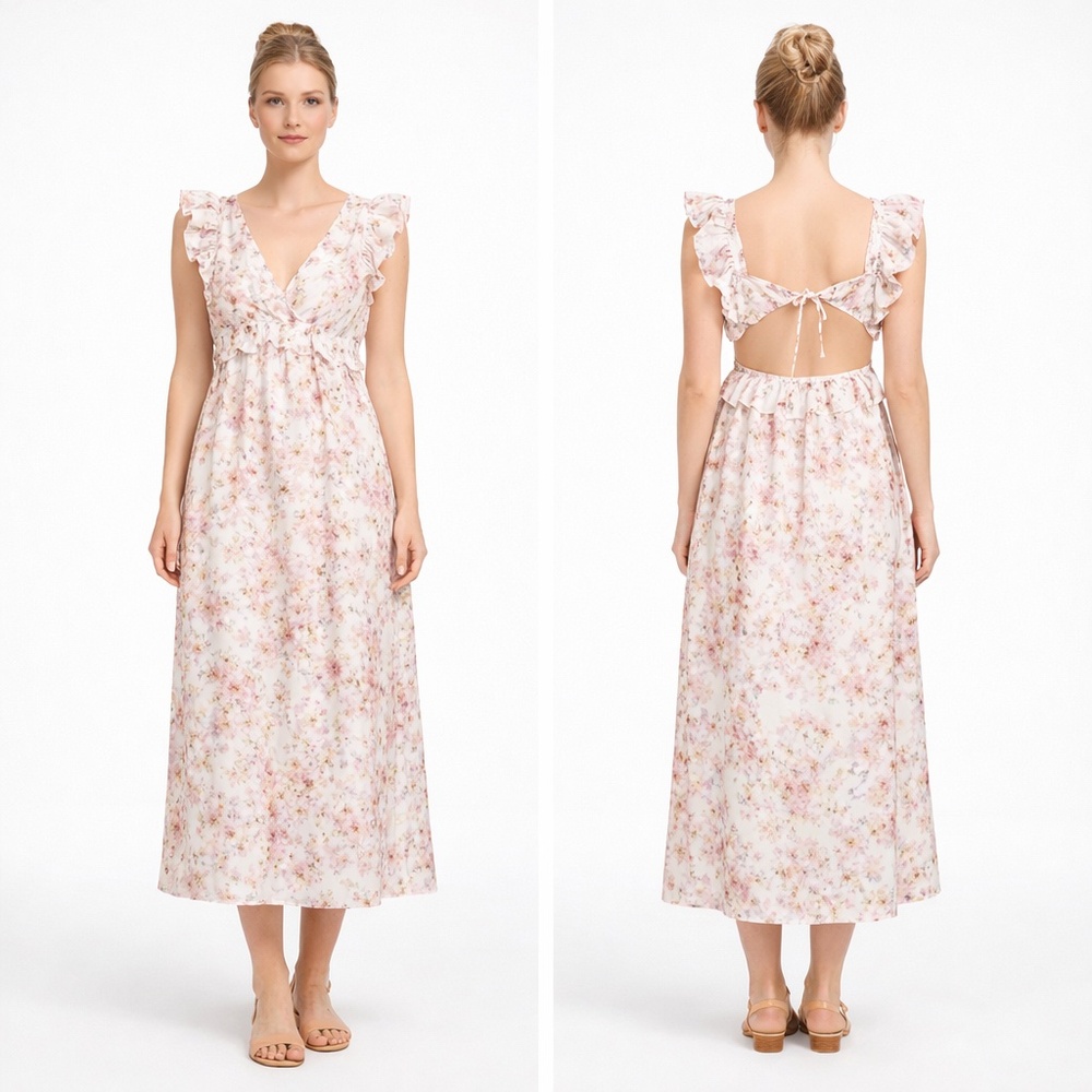 Munthe. Hives Silk Blend Floral Dress.‎